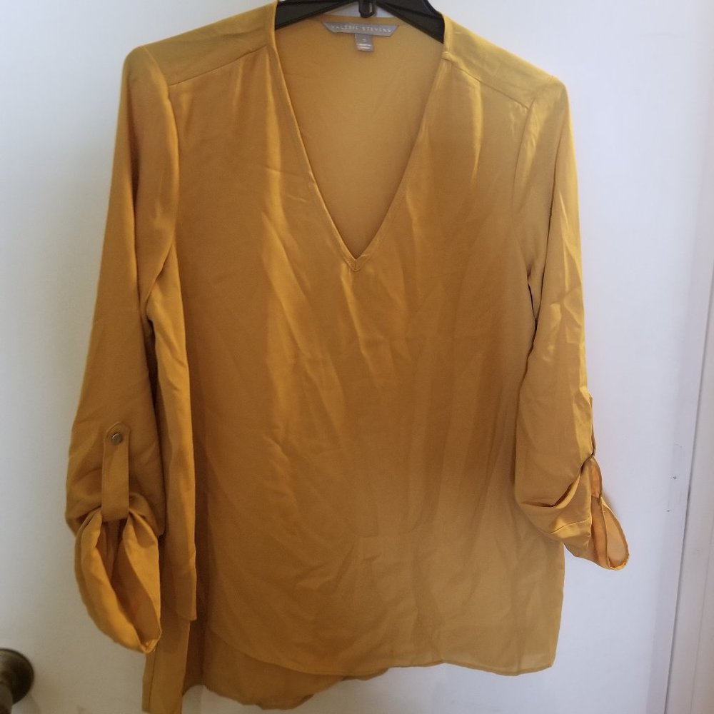 Valerie Stevens Mustard Blouse - Size Small